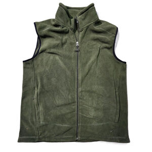 White Sierra Mens Green Sleeveless Zipup Fleece Vest Size Large